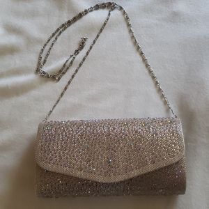 Iridescent Crystal Embellished Evening Clutch